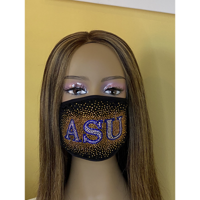 Albany State University Bling Face Mask with Filter Pocket and Filter | Simply For Us