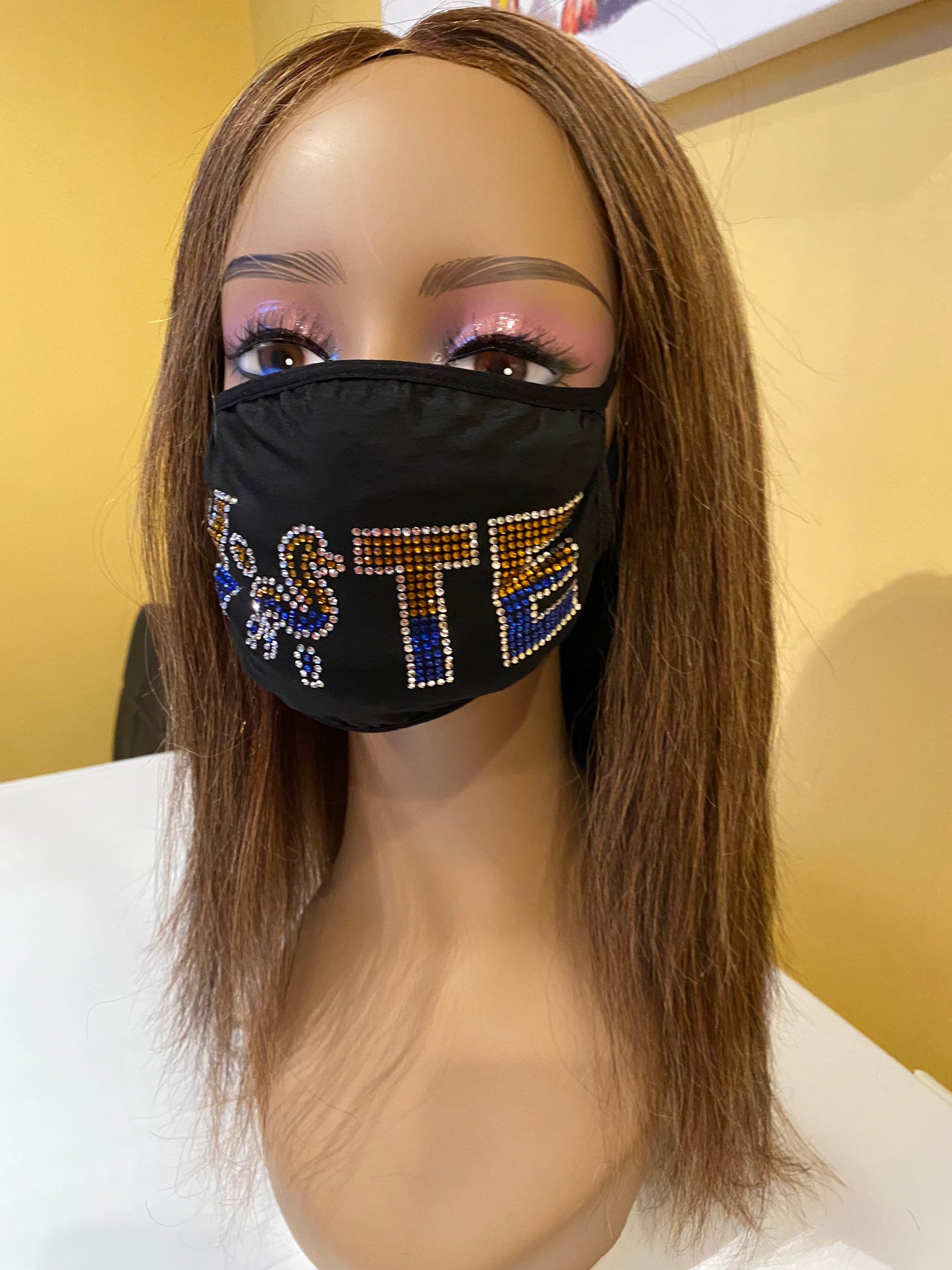Sigma Gamma Rho SGRho VOTE Rhinestone Bling Face Mask