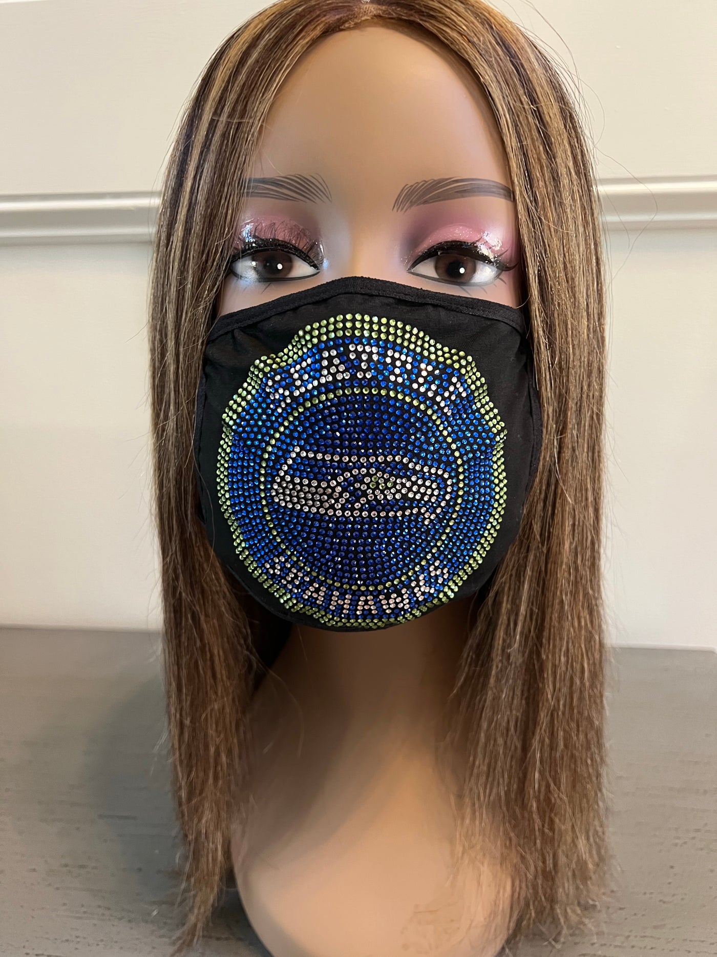 Seattle Seahawks Bling Face Mask Front Full Logo
