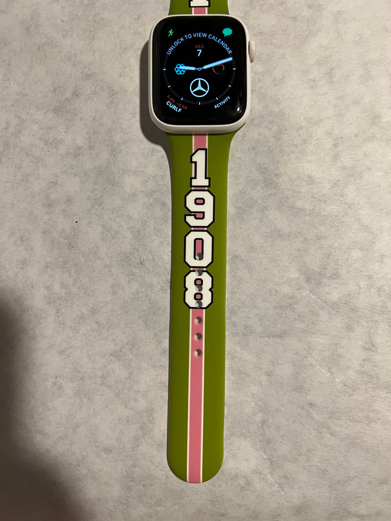 Alpha Kappa Alpha Apple Watch Band Size 38/40/41 MM Bold Green