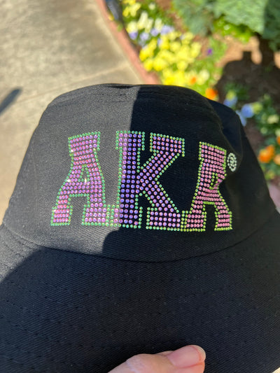 Alpha Kappa Alpha Bling Bucket Hat Black