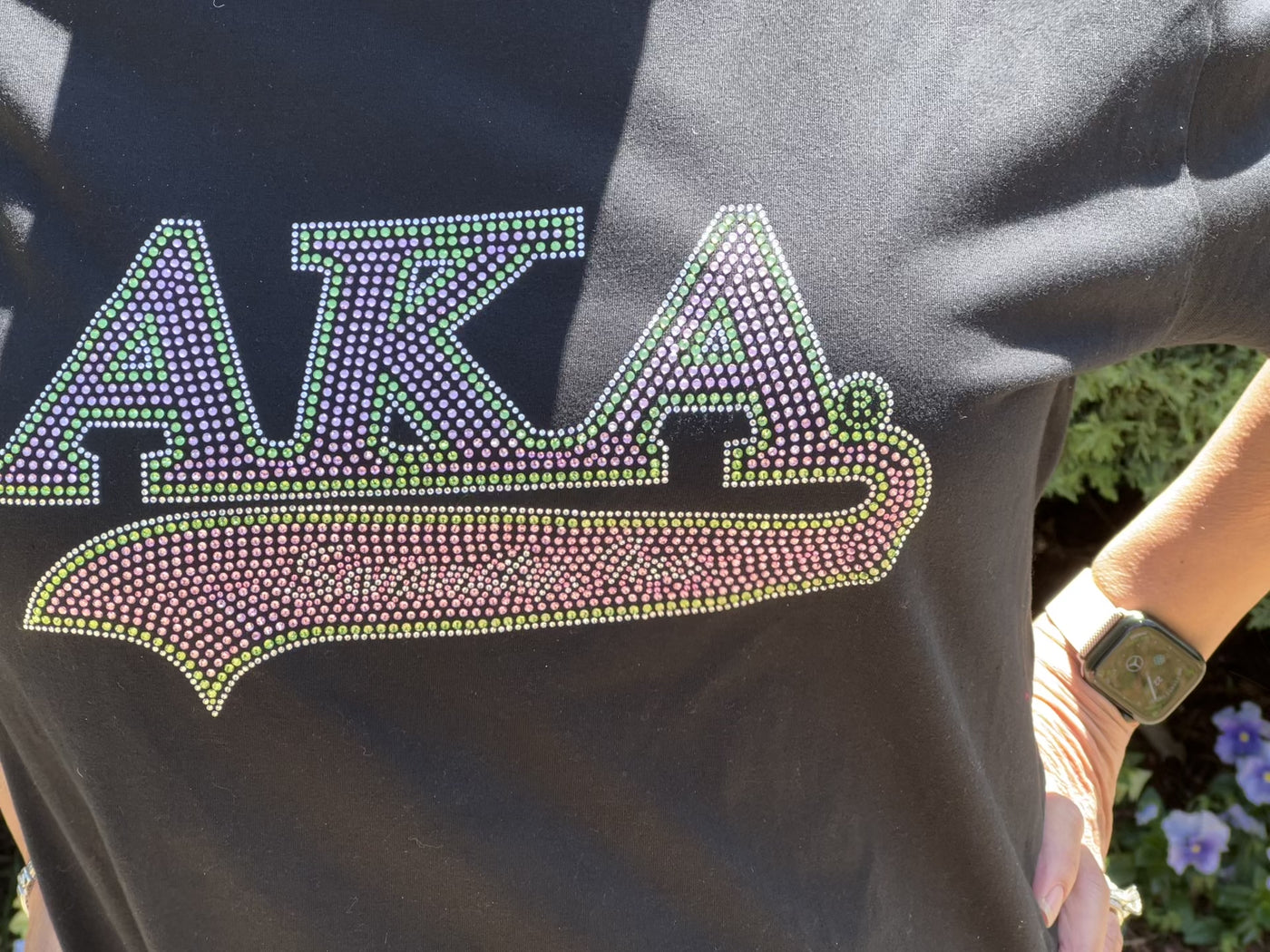 Alpha Kappa Alpha Tail Rhinestone Bling T-Shirt