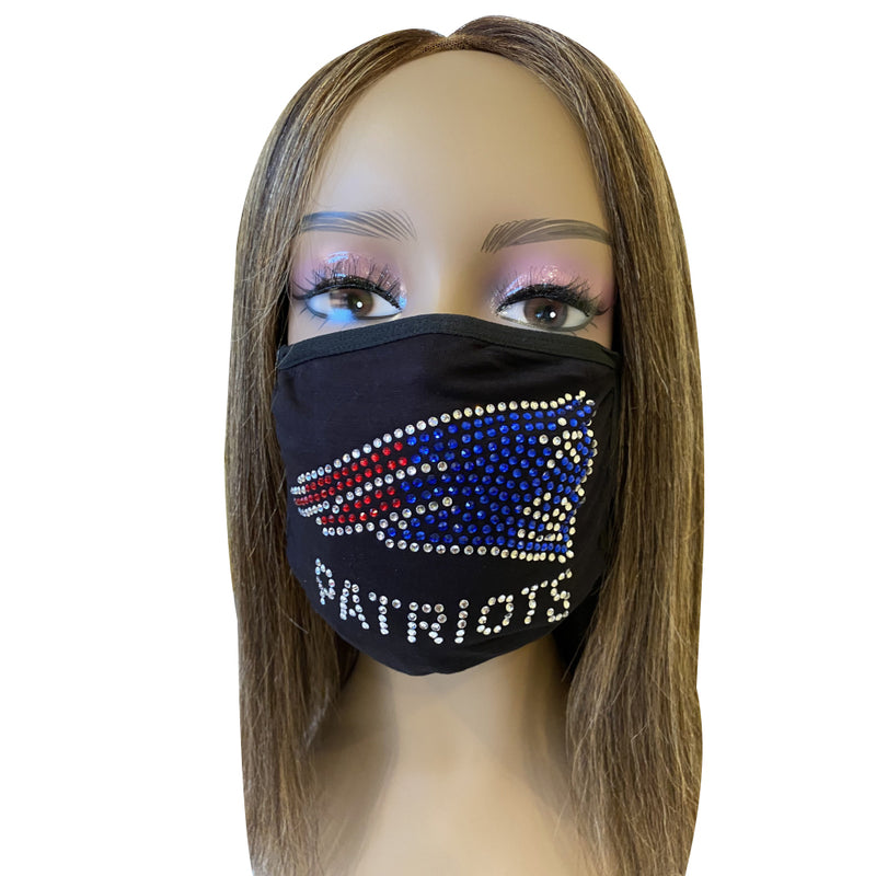 New England Patriots Bling Face Mask Front Logo