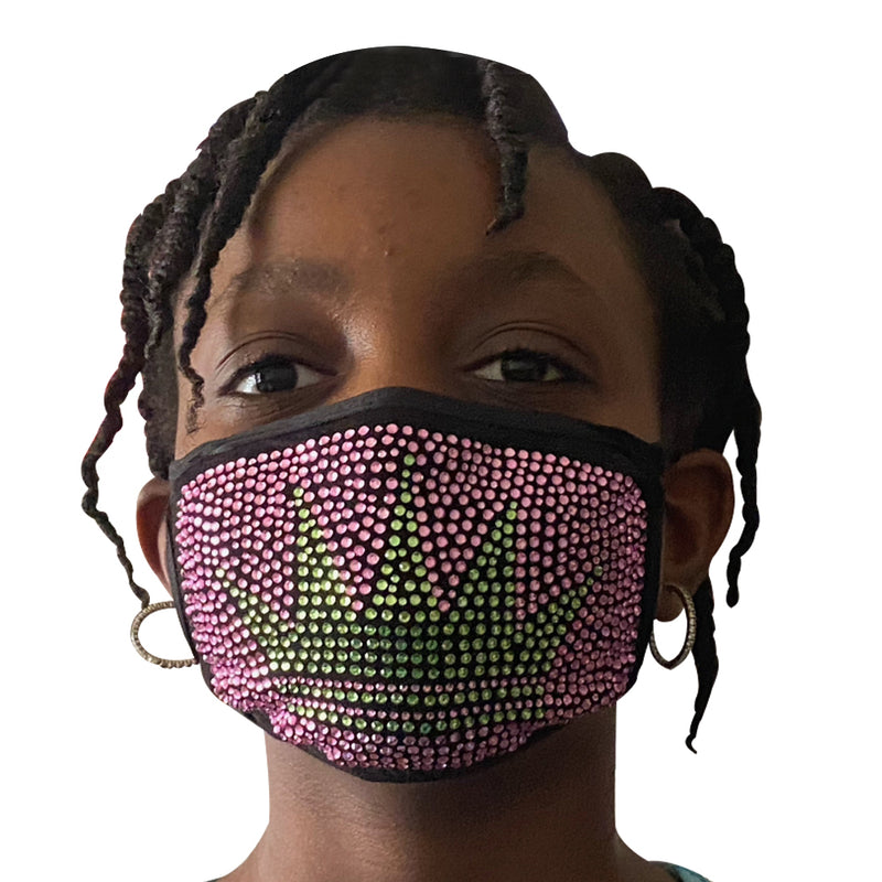 Children's Princess Bling Mask Pink and Green