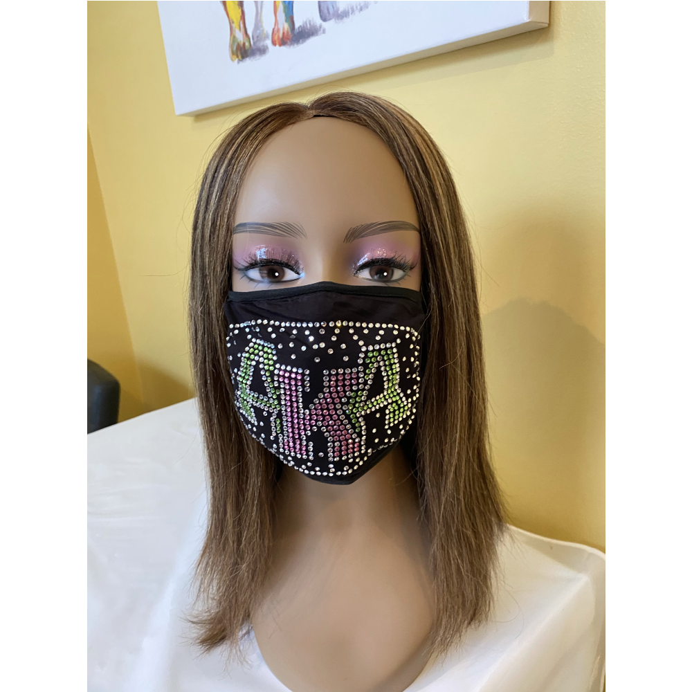 Black Bling Face Mask | Shadow Design Face Mask | Simply For Us
