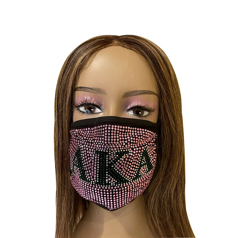 Full Rhinestone Mask | Alpha Bling Pink Mask | Simply For Us