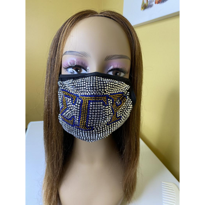 Sigma Gamma Rho Full Bling Face Mask Clear | Simply For Us