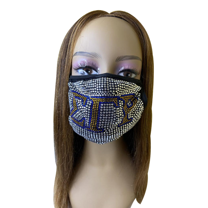 Sigma Gamma Rho Full Bling Face Mask Clear
