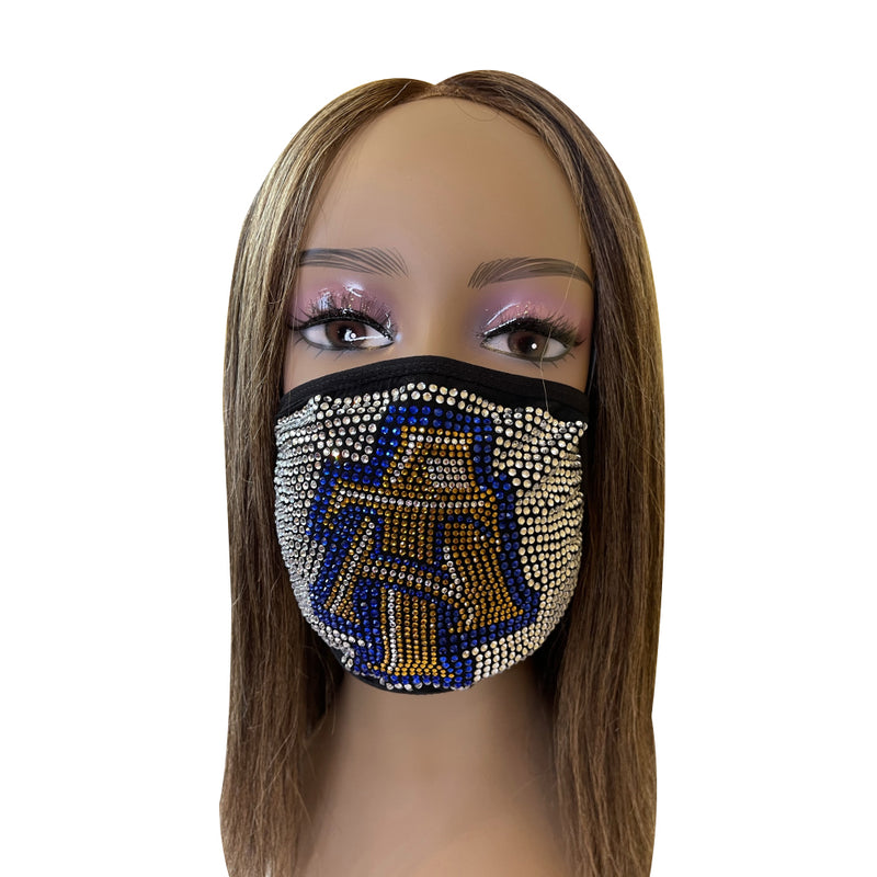 North Carolina A & T Aggies Bling Face Mask