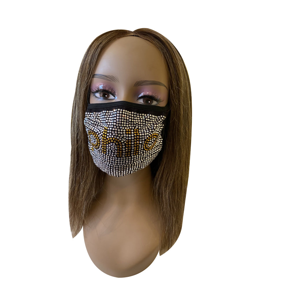 Sigma Gamma Rho Philo Affiliate Rhinestone Bling Face Mask