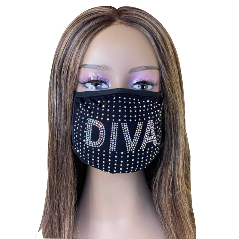 Diva Bling Rhinestone Face Mask