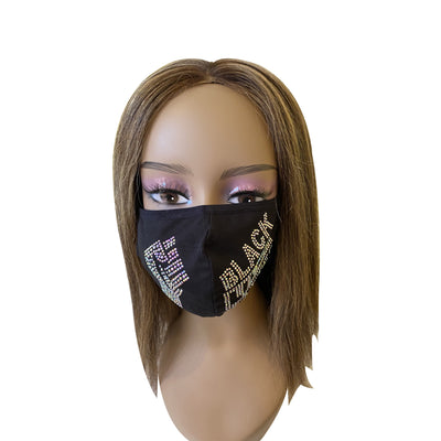 Black Lives Matter Mask with Fist Crystal Clear