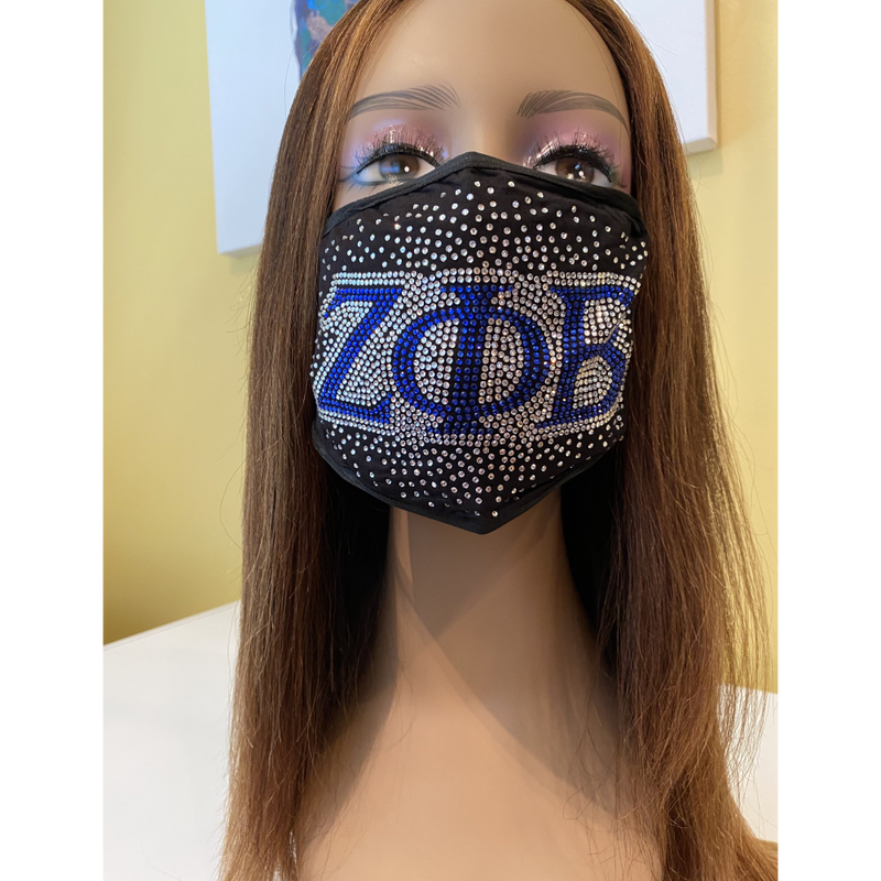 Zeta Phi Beta Sprinkle Bling Face Mask | Simply For Us