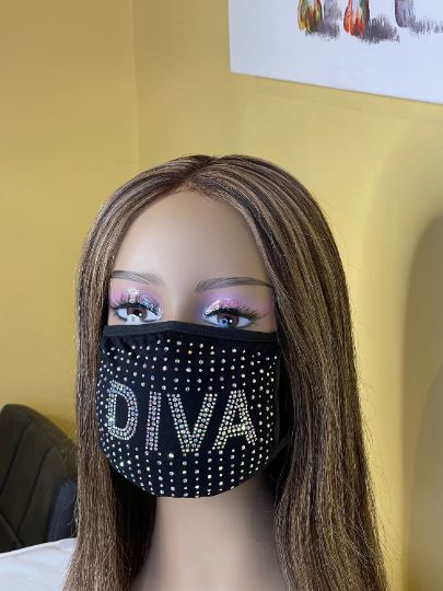 Diva Bling Rhinestone Face Mask | Simply For Us