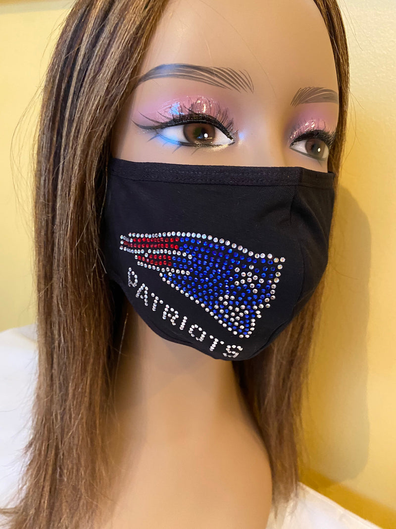 New England Patriots Bling Face Mask Side Logo | Simply For Us