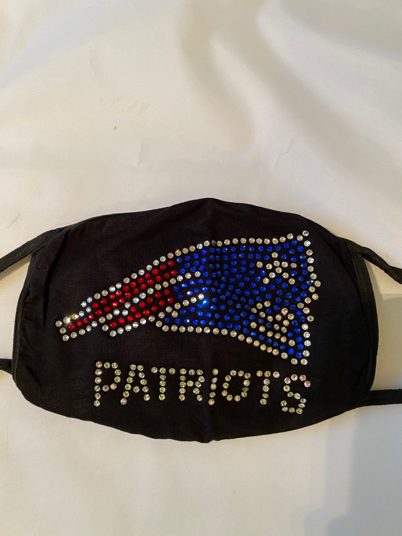 New England Patriots Bling Face Mask Front Logo | Simply For Us