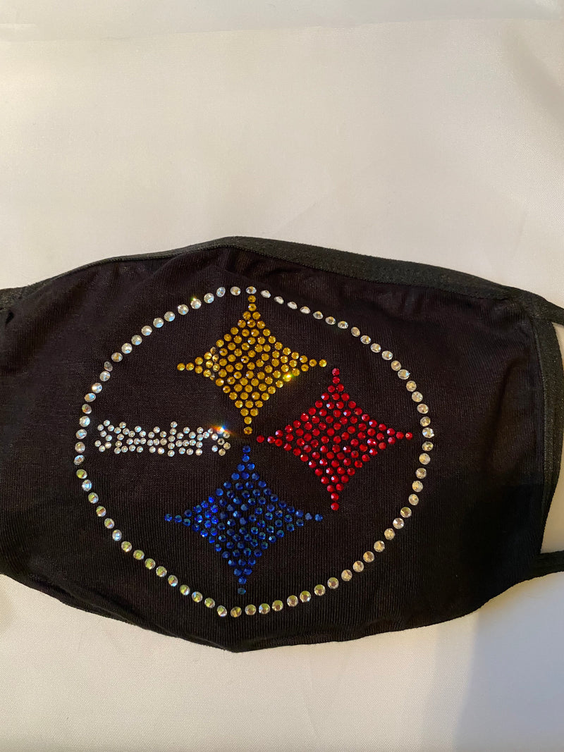 Pittsburgh Steelers Bling Face Mask Front Logo | Simply For Us