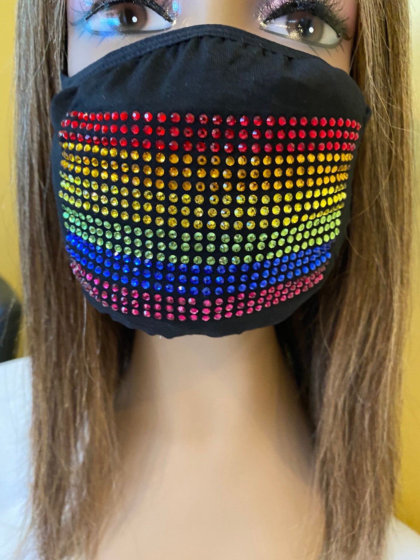 Pride Flag Bling Face Mask