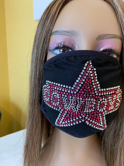 Dallas Cowboys Pink Bling Face Mask | Simply For Us