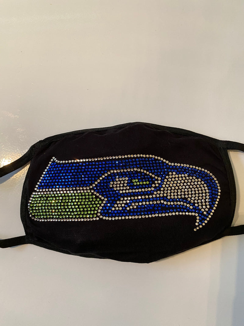 Seattle Seahawks Bling Face Mask Front Logo | Simply For Us