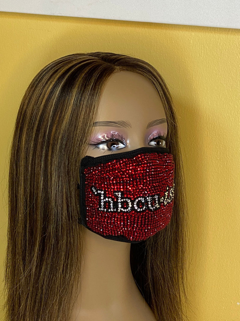 HBCU-ish Bling Face Mask Red | Simply For Us