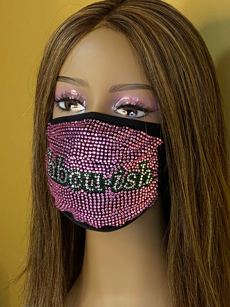 HBCU-ish Bling Face Mask Pink | Simply For Us