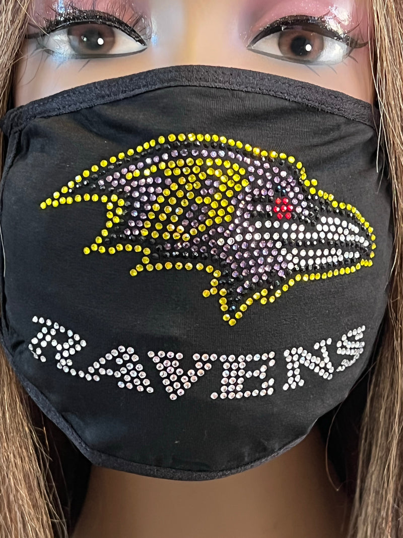 Baltimore Ravens Bling Rhiestone Face Mask Front Logo