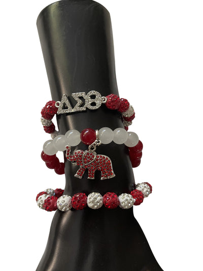 Delta Sigma Bracelet Set | Theta Bling Charm Bracelet | Simply For Us