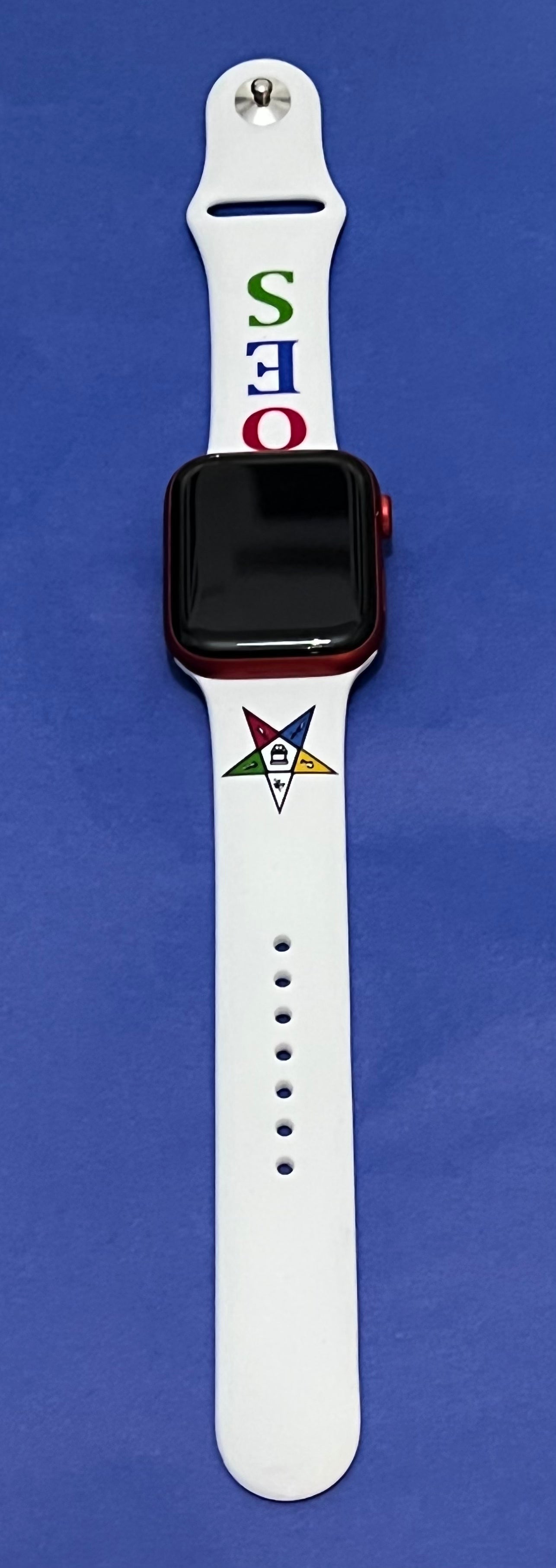 OES Order of the Eastern Star Silicone Band For Apple Watch 38/40/41 MM White