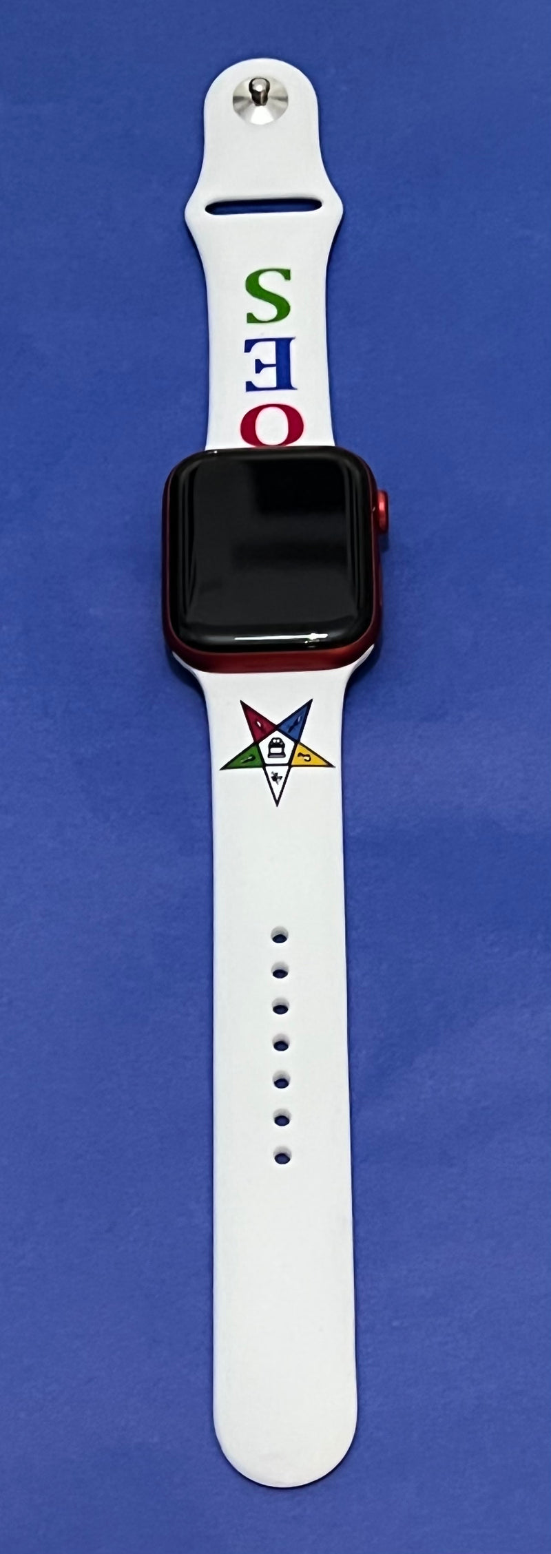 OES Order of the Eastern Star Silicone Band For Apple Watch 42/44/45 MM White