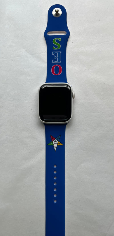 OES Order of the Eastern Star Silicone Band For Apple Watch 42/44/45 MM Blue