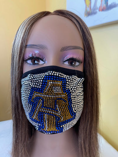 North Carolina A & T Aggies Bling Face Mask | Simply For Us