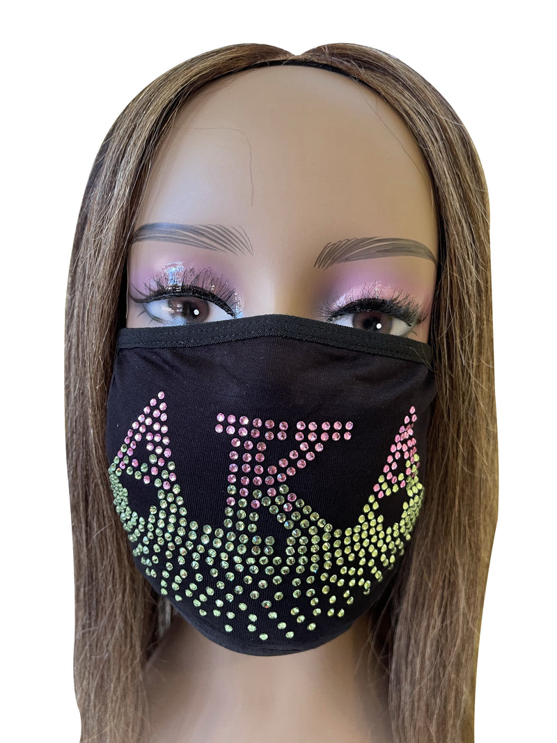AKA Bling Face Mask | Roots Rhinestone Face Mask | Simply For Us