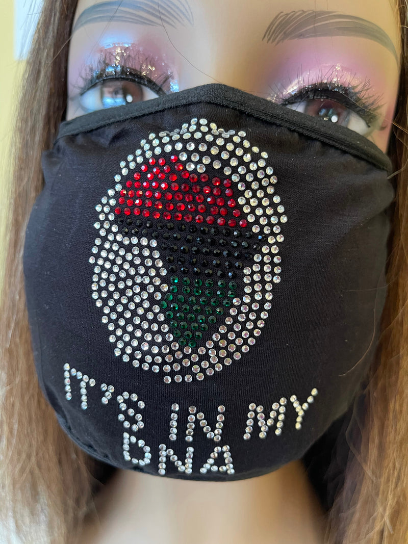 It’s In My DNA Africa Bling Rhinestone Face Mask