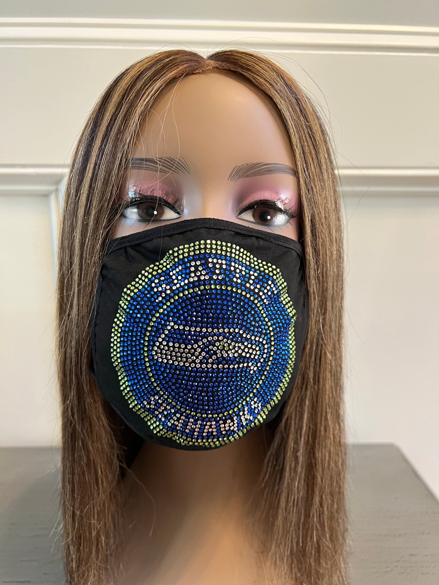 Seattle Seahawks Bling Face Mask Front Full Logo
