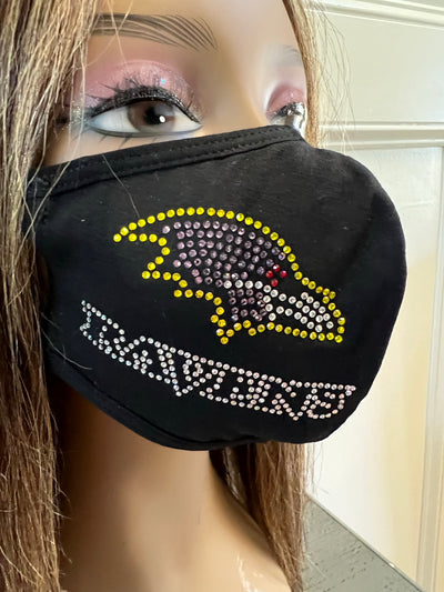 Baltimore Ravens Bling Rhinestone Face Mask Side Logo