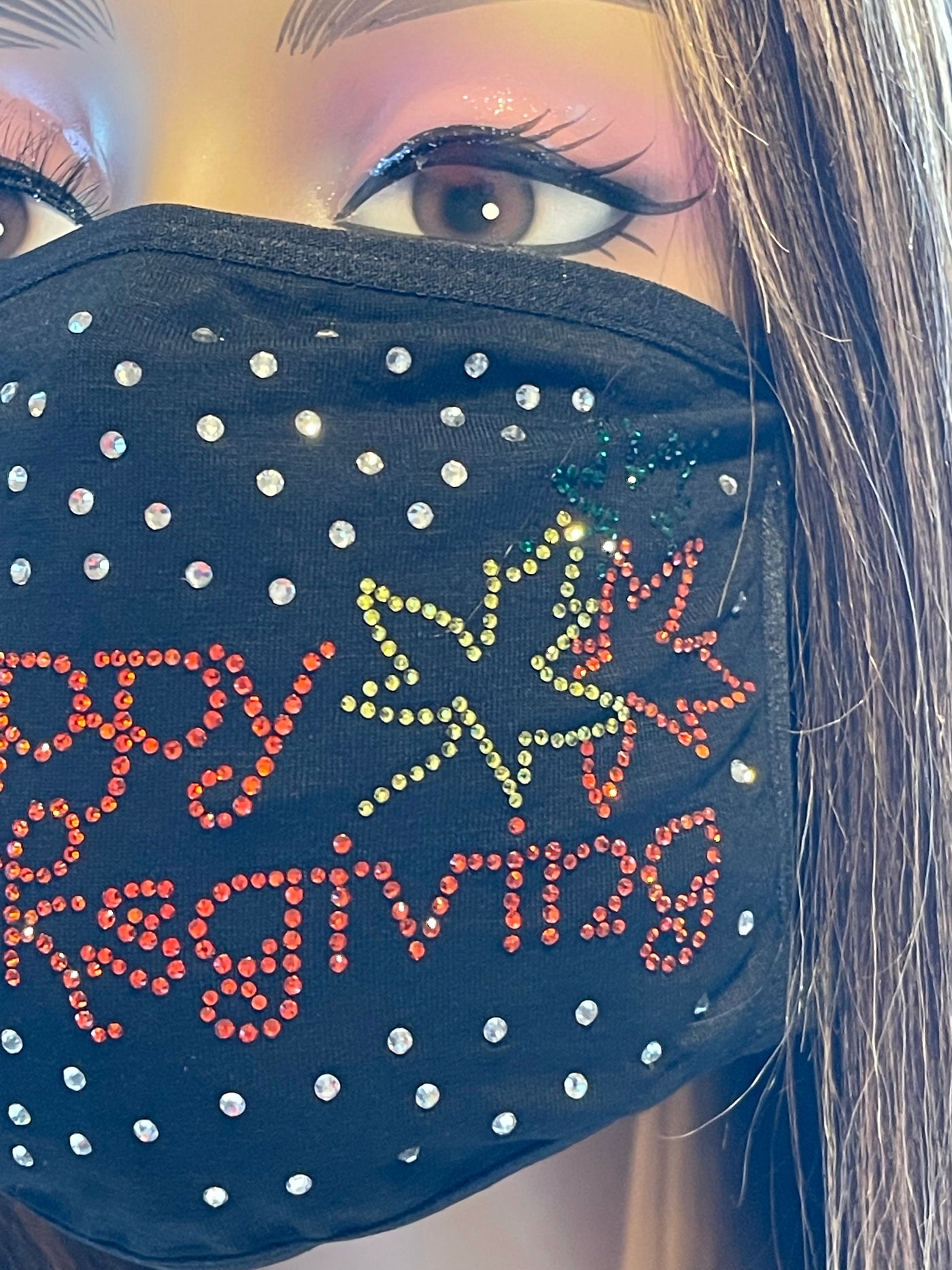 Thanksgiving Bling Rhinestone Face Mask Filter Included