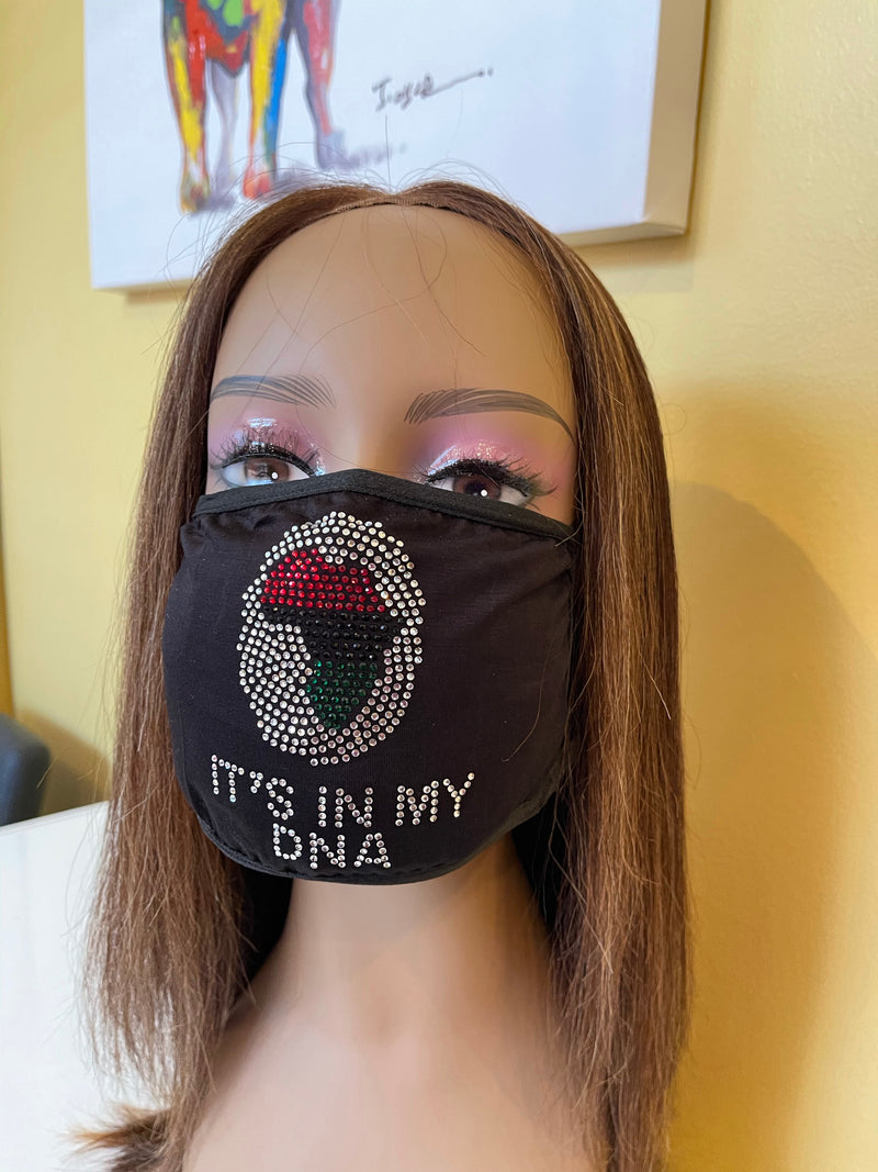 It’s In My DNA Africa Bling Rhinestone Face Mask