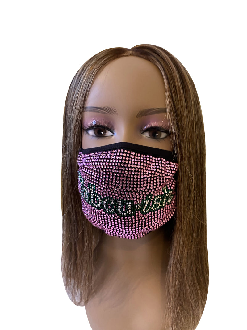 HBCU-ish Bling Face Mask Pink