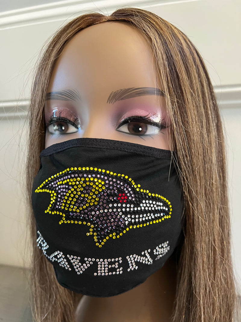 Baltimore Ravens Bling Rhiestone Face Mask Front Logo