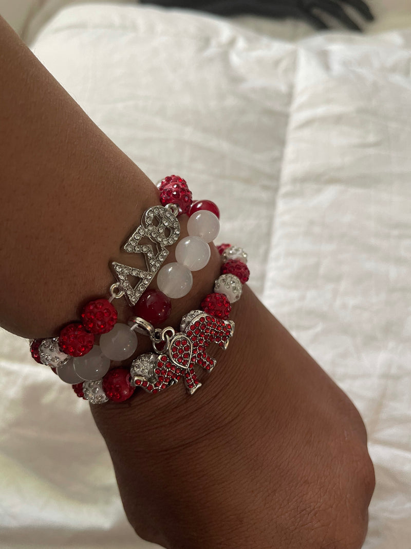 Delta Sigma Bracelet Set | Theta Bling Charm Bracelet | Simply For Us