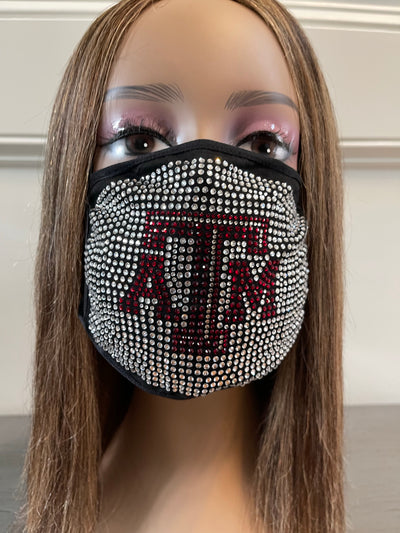 Texas A & M University Aggies Bling Rhinestone Face Mask