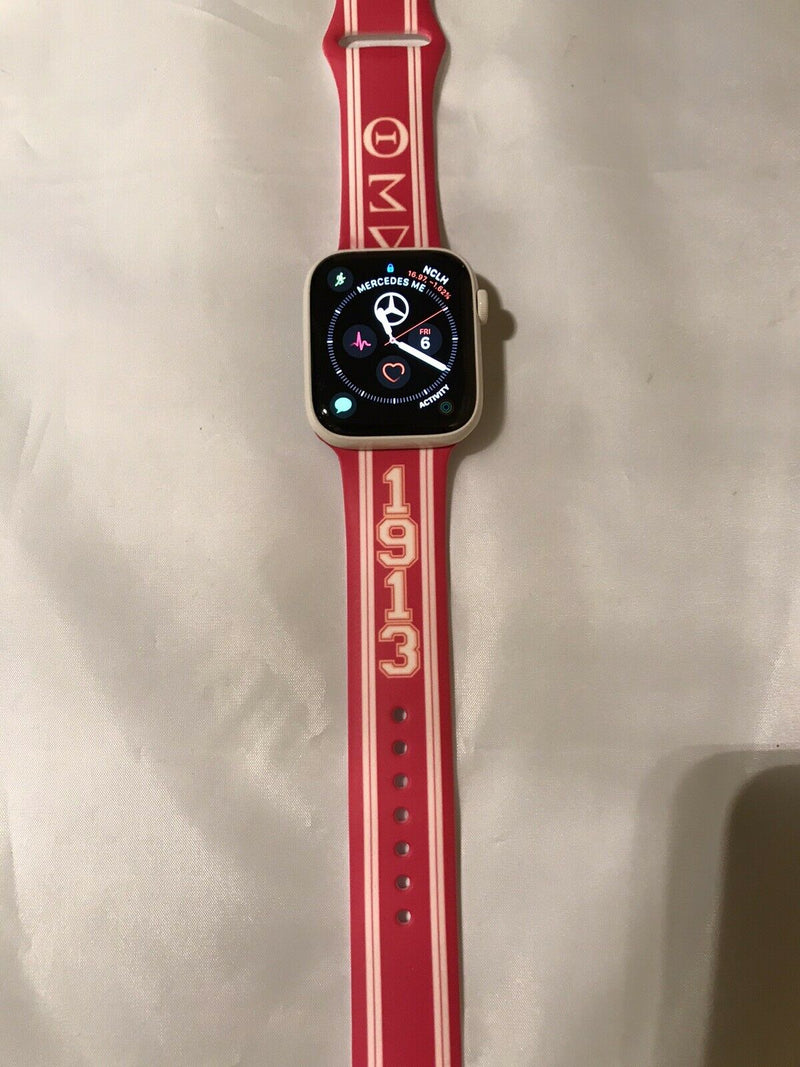 Delta Sigma Theta Black Apple Watch Band, Silicone Strap